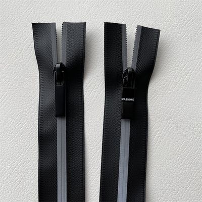 TPU/PU سحاب مقاوم للماء ، سحاب مقاوم للماء مع شريط عاكس على جانبين للخارج ، سترة ، الملابس