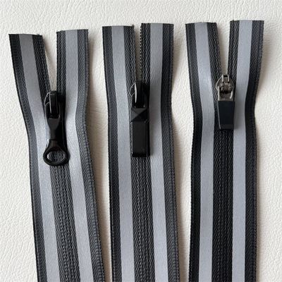 TPU/PU سحاب مقاوم للماء ، سحاب مقاوم للماء مع شريط عاكس على جانبين للخارج ، سترة ، الملابس