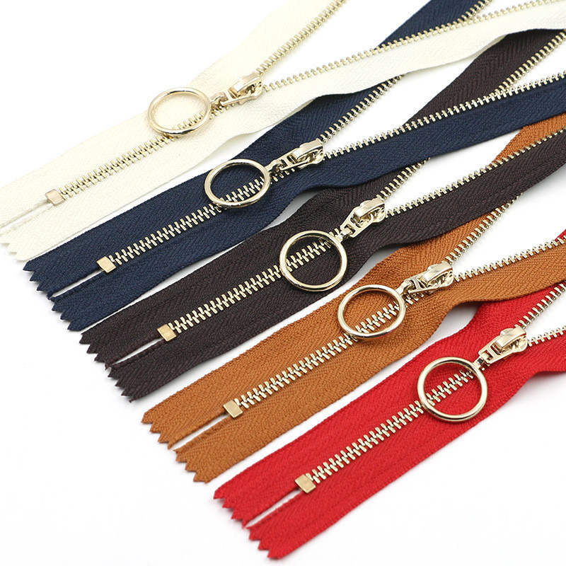 حقيبة هودي جيب سحب معدني رقم 3 فضة بندقية نيكل نحاس كريمالرا